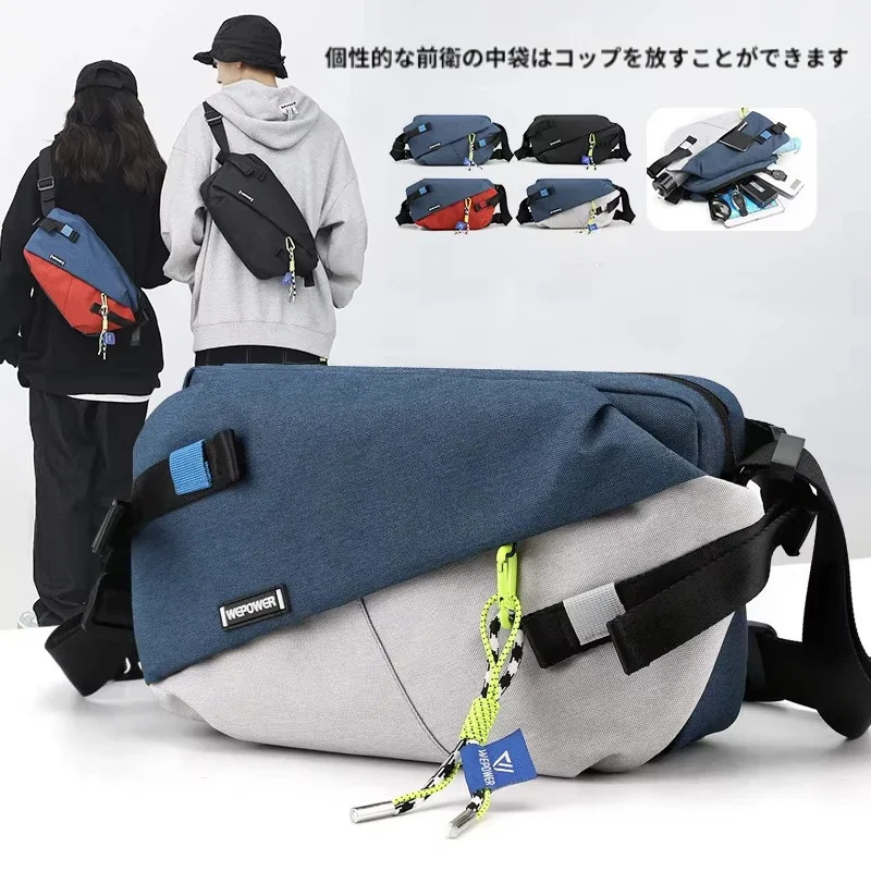 High quality nylon panel waist bag unisex chest bag casual outdoor travel cross body bag mens Wassit waist belt bag 250402