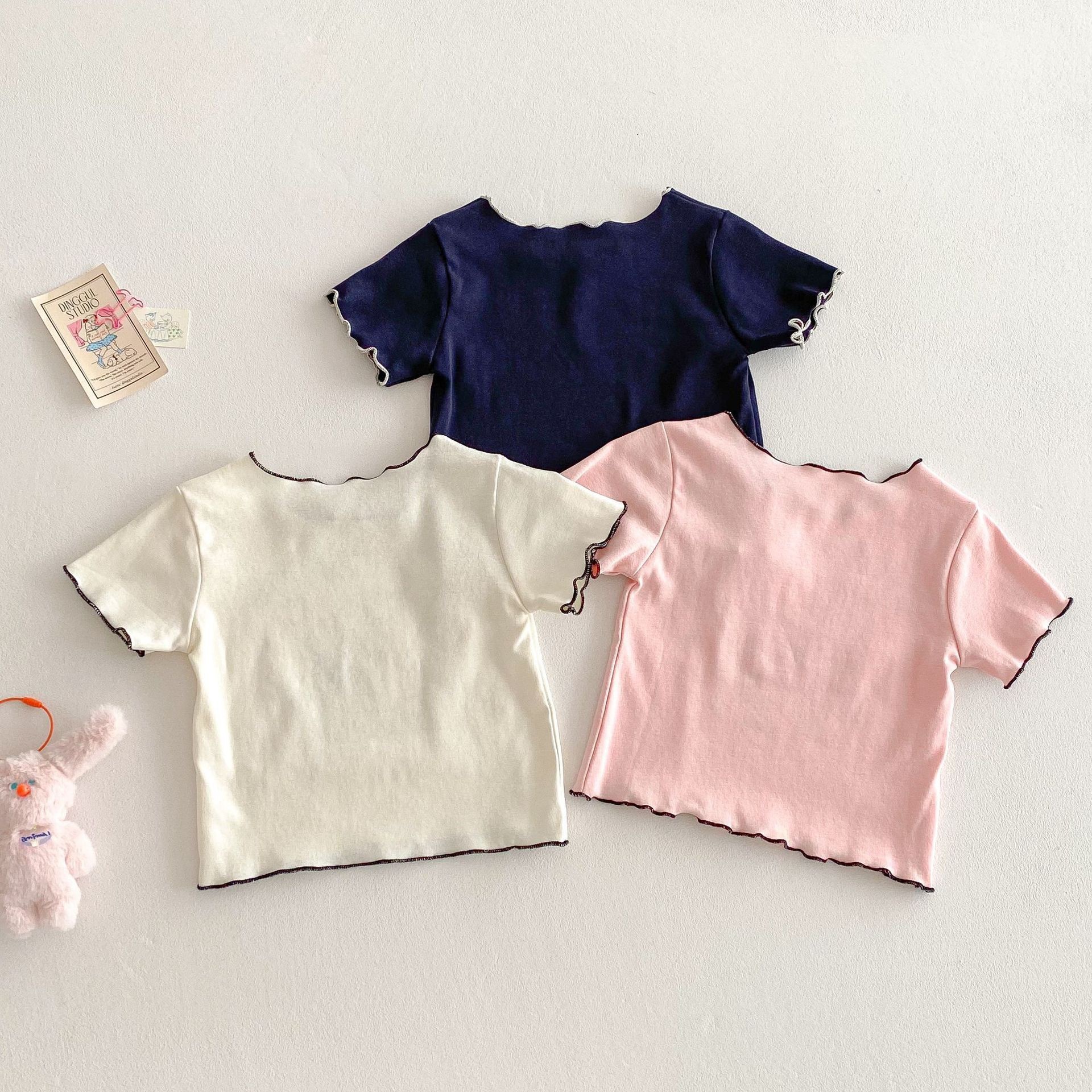 Ddmyshoesvip Children S Clothing Girls Short Sleeved T Shirt Summer New Item Children S Versatile Mushroom Edge Top Baby Girl Printed T Shirt Trend