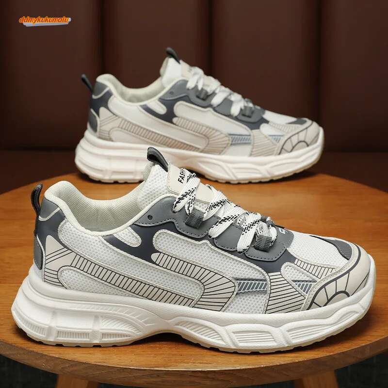 Men's Running Stretches, Casual Sports Shoes, Non-Slip, Breathable Mesh, High Quality, Korean Edition, 2024 Novelty #ddmykukumalu