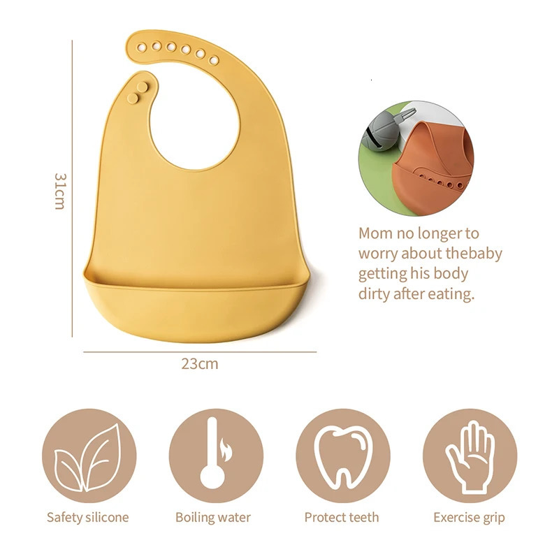 TYRY.HU 3pcs Waterproof Baby Bibs Baby Stuff Cute Kids Cartoon Bib Girl Boy Adjustable Soft Silicone Bib Baby Feeding Stuff 250408