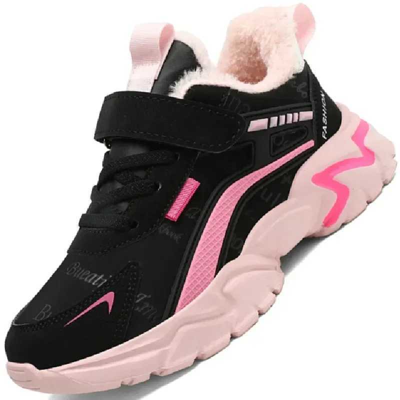 Autumn and winter childrens sports shoes girls sports childrens leisure casual warm and fashionable easy to match with scratch running shoes W250407