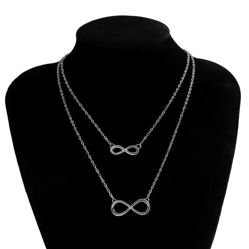 Aihua Fashion Infinity Pendant Necklace for Women Gold Silver Color Chains Infinity Symbol Party Collares Jewelry on the NeckC250407