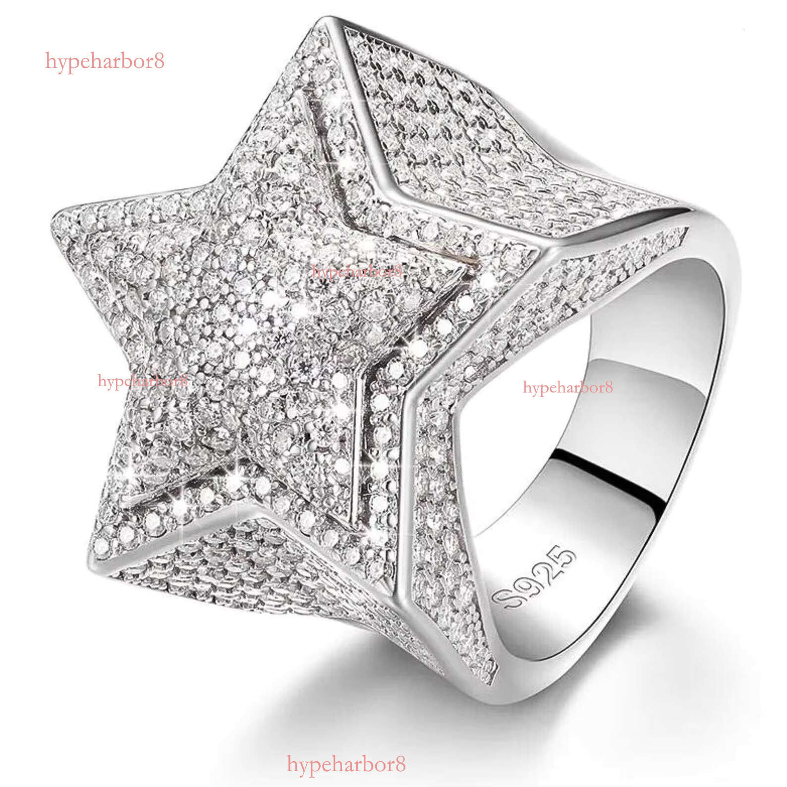 Original S sterling silver luxury GRA certified round cut VVS silica chilled men's hip-hop ring