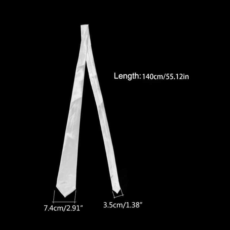Men Blank Sublimation Tie Solid Color White DIY Heat Transfer Polter Silky Necktie for Formal Wedding Party Business X250407