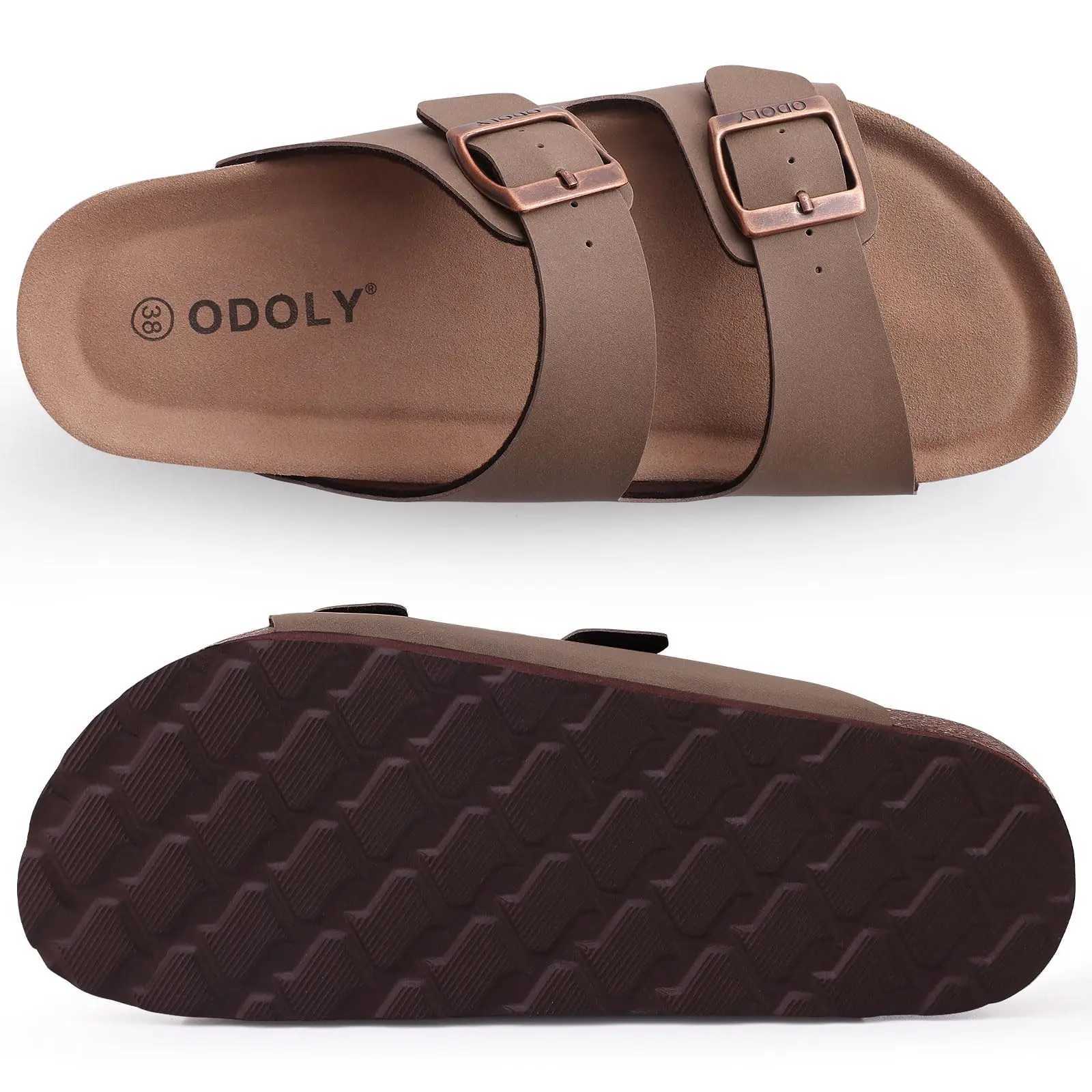 Comwarm Classic Cork Slippers For Women New Fashion Suede Flats Sandals Summer Couple Beach Slides Shoes With Adjustable BuckleC250408