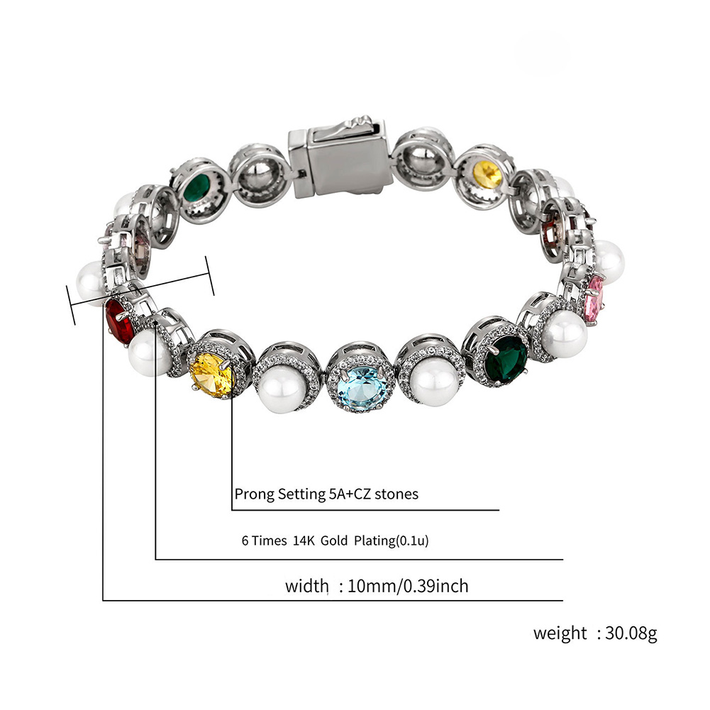 10mm Colorful Rock Candy Pearl Choker Chain Necklace Bracelet Women Mom Girl Friend Jewelry Gift