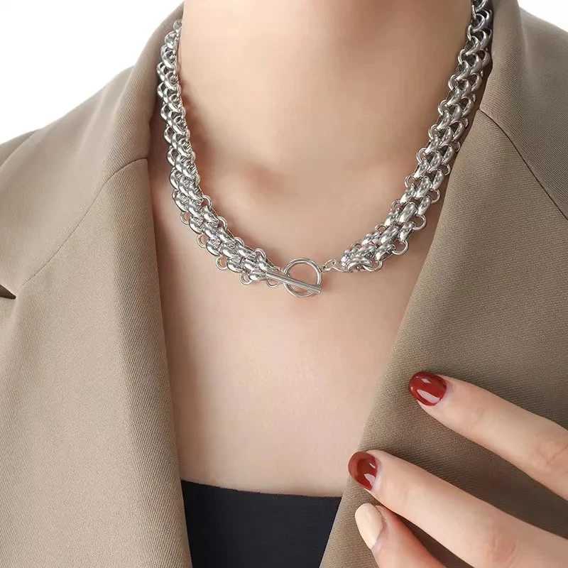 Ganemly 316L Stainless Steel Cuban Chain Declaration Necklace Bracelet Set Womens Fashion 18K Gold Plated Waterproof Jewelry Y250408