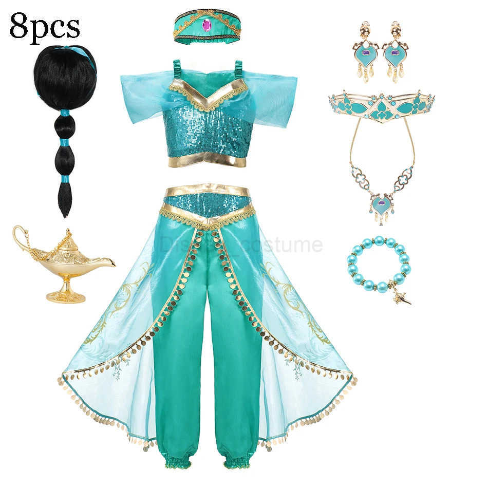 Disney Princess Girl Costume 2PCS Top+Pants Set Halloween Carnival Party Clothing Toddler Vestidos Birthday Party Cosplay Clothes X250408