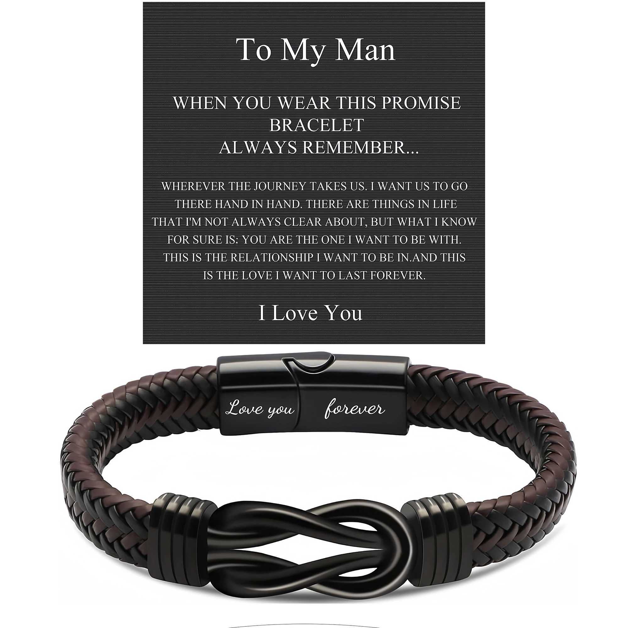 Vntines Day Gifts for Him Birtay Gifts for Man To My Man Gift Bracelets for Man Leather Bracelets for Boyfriend HusbandC250408