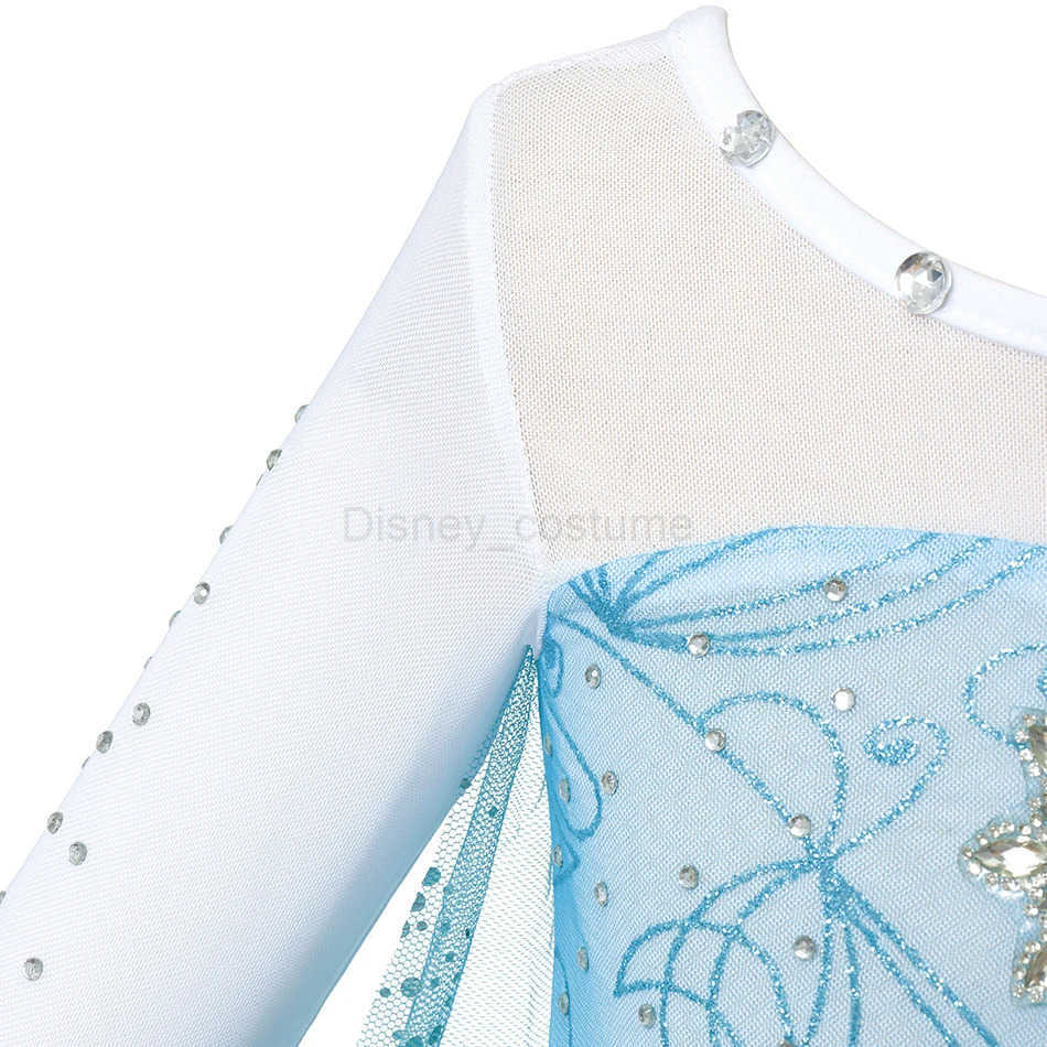 Disney LED Snow Queen ESA Long Sleeve Dress 2025 Girl Christmas Role Playing Costume Party Ball Dress Robe Game Costume X250408