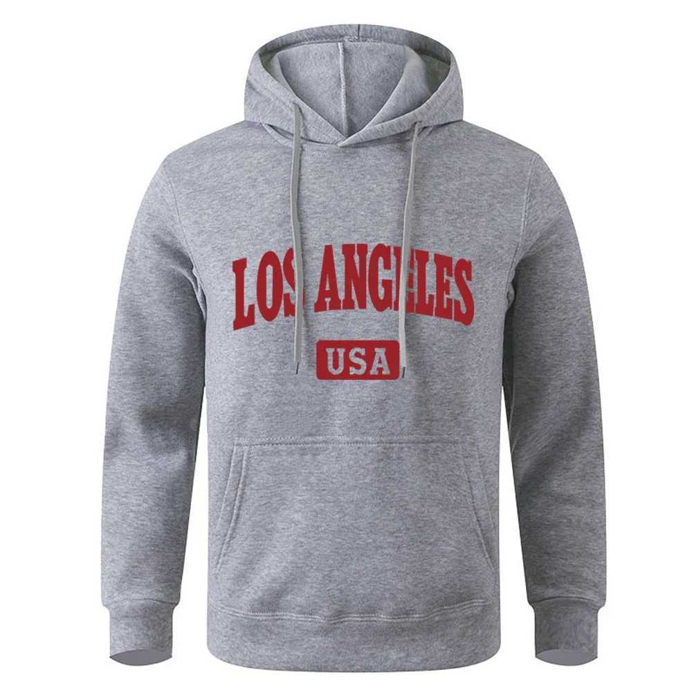 California Los Angeles American City Letter Pattern Hoodie Mens Fashion Hip Hop Zipper Hoodie O-Neck Street Sweatshirt Pocket Hoodie W250408
