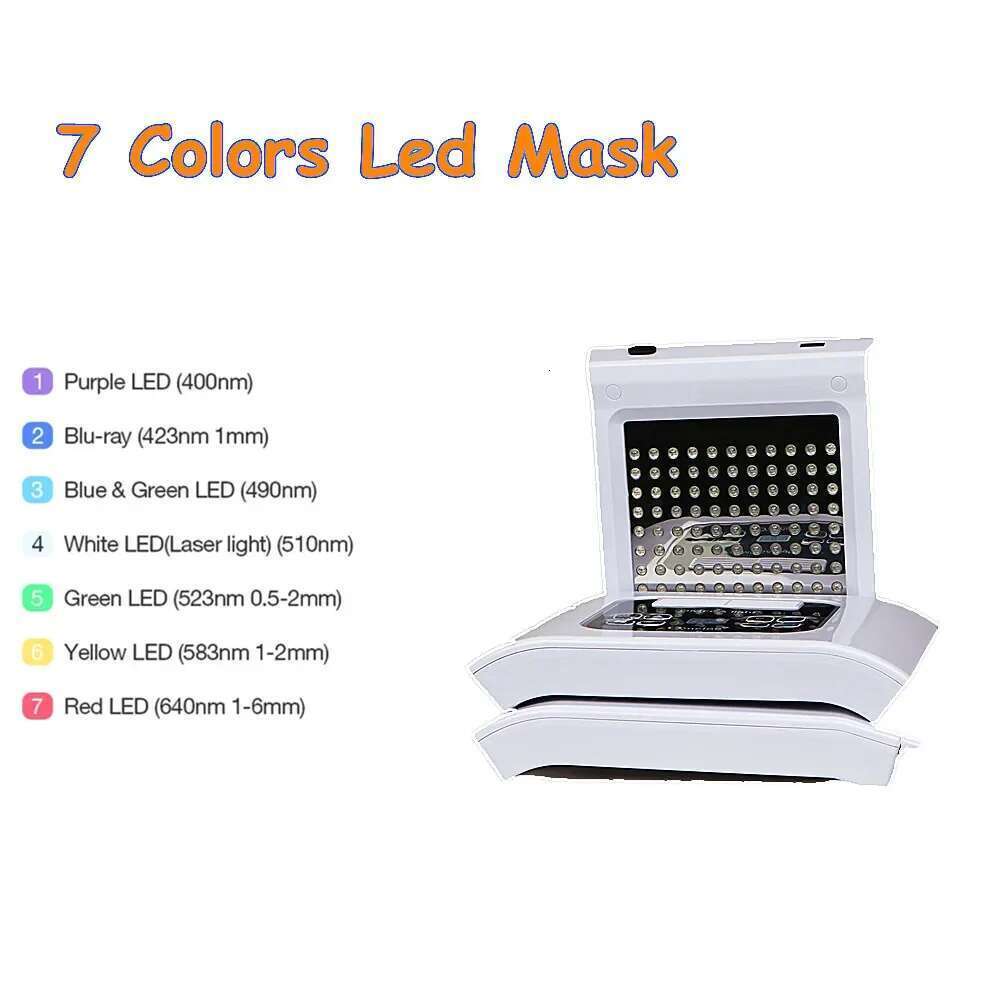 Dropshipping 7 Colors PDT Photodynamic Therapy Heating Beauty Device LED Facial Mask Acne Removal Anti Wrinkle Lighten Spots