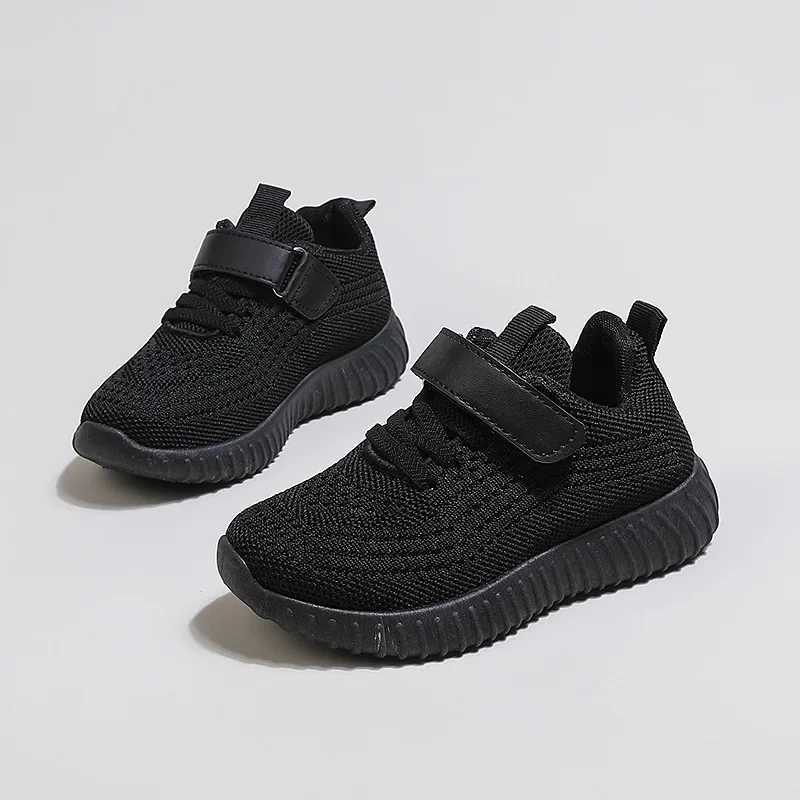 Boys Shoes 2023 Four Seasons Solid Color Childrens Breathable Double Mesh Sports Shoes Girls Soft soled Sports Shoes New W250407