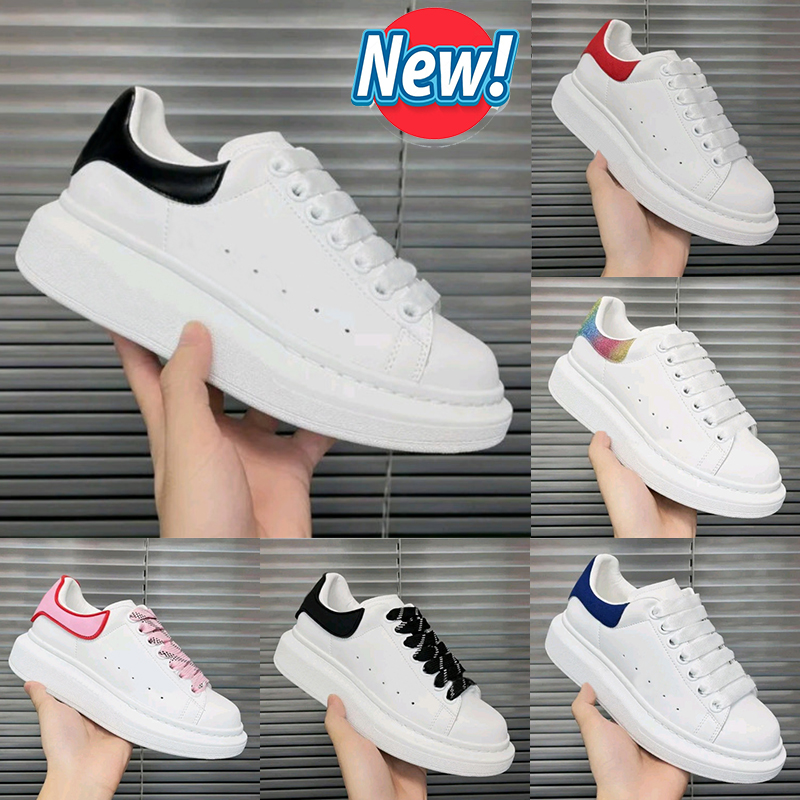 Top quality calfskin oversized platform designer shoes triple white black trim red leather reflective rainbow glitter luxury men women casual sneakers trainers