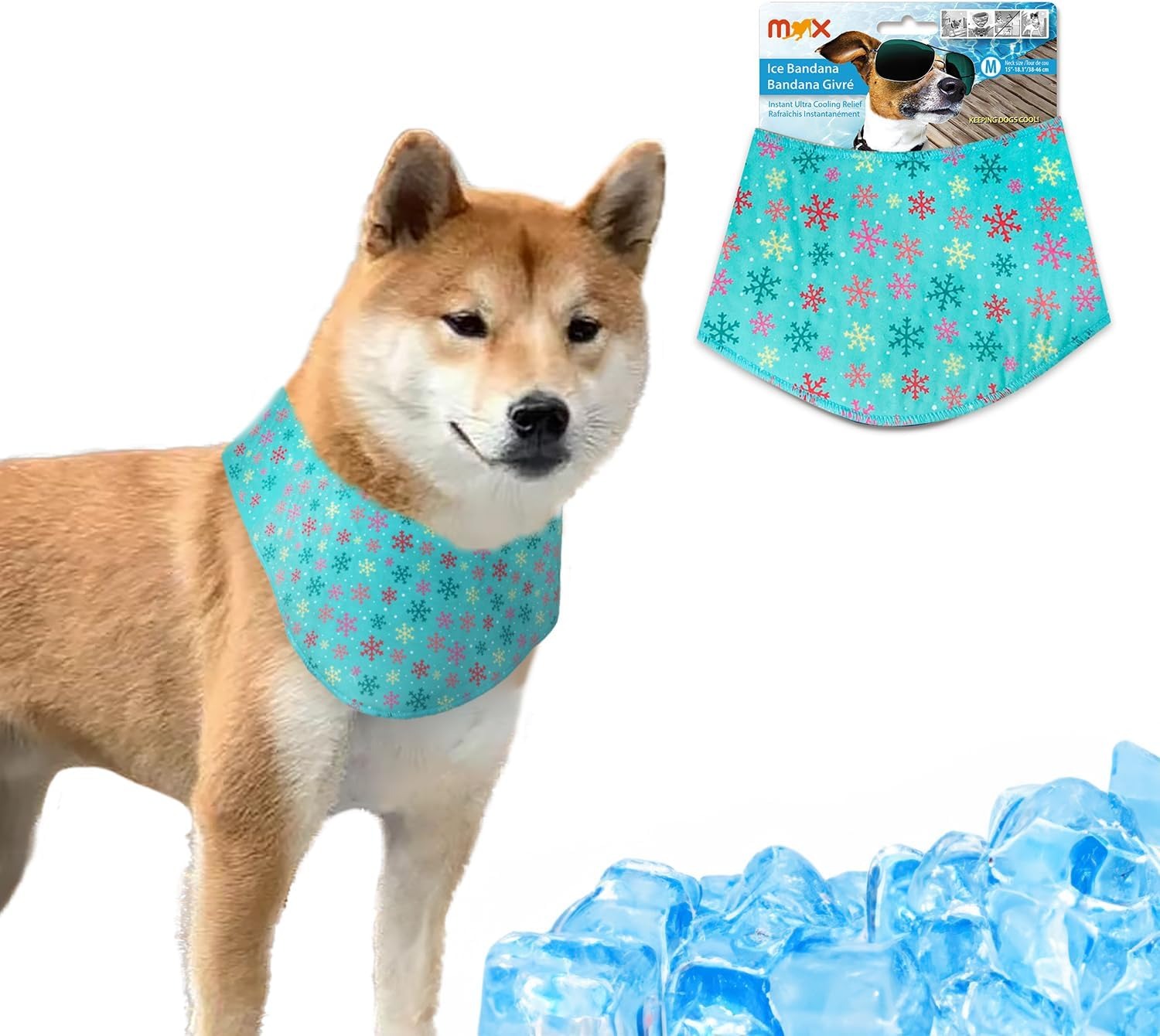 Dog Instant Cooling Bandana - Breathable Pet Chill Out Scarf Ice Towel, Soft Pet Neck Wrap Cooler for Dogs Cats in Summer (Medium)