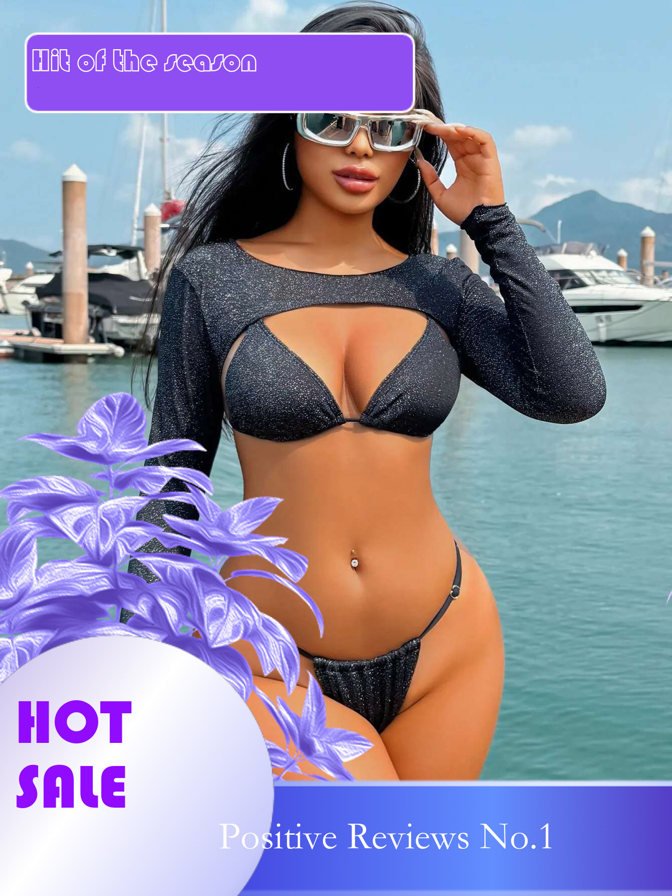 Dongdumaoyi Women S Three Piece Swimsuit Long Sleeved Mesh Jacket Sexy Bikini Low Waist Thong Swimwear Summer Beach Backless Bathing Suit