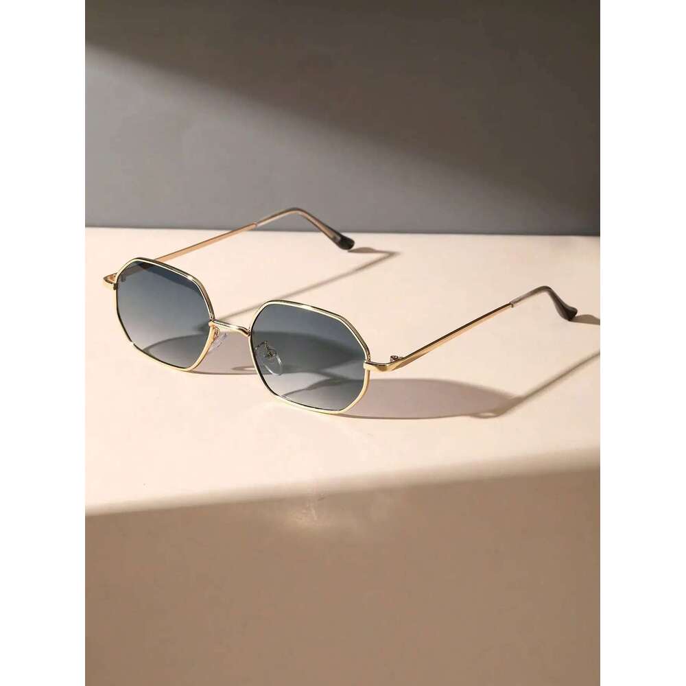1PC Unisex Geometric Metal Design Fashion Colorful Sunglasses For Street-Photography Seaside-Party Travel Driving Accessories