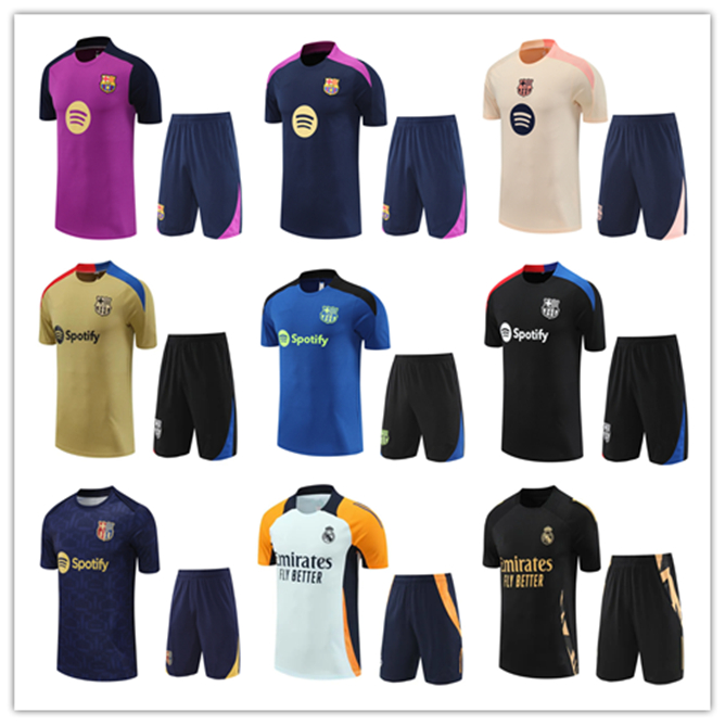 24 25 26 LEWANDOWSKI F. DE JONG TRACKSUIT soccer Jerseys TRAINING SUIT 2024 2025 2026 PEDRI GAVI Short sleeves suit tracksuits men kids