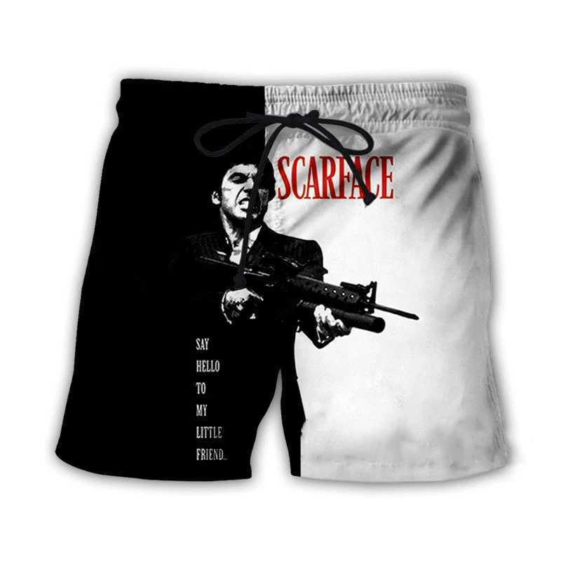 Scarface Classic Movie 3D Printed Beach Shorts Mens Fashion Oversized Surfboard Sports Pants Swimsuit Trunks Childrens ClothingXJ250407