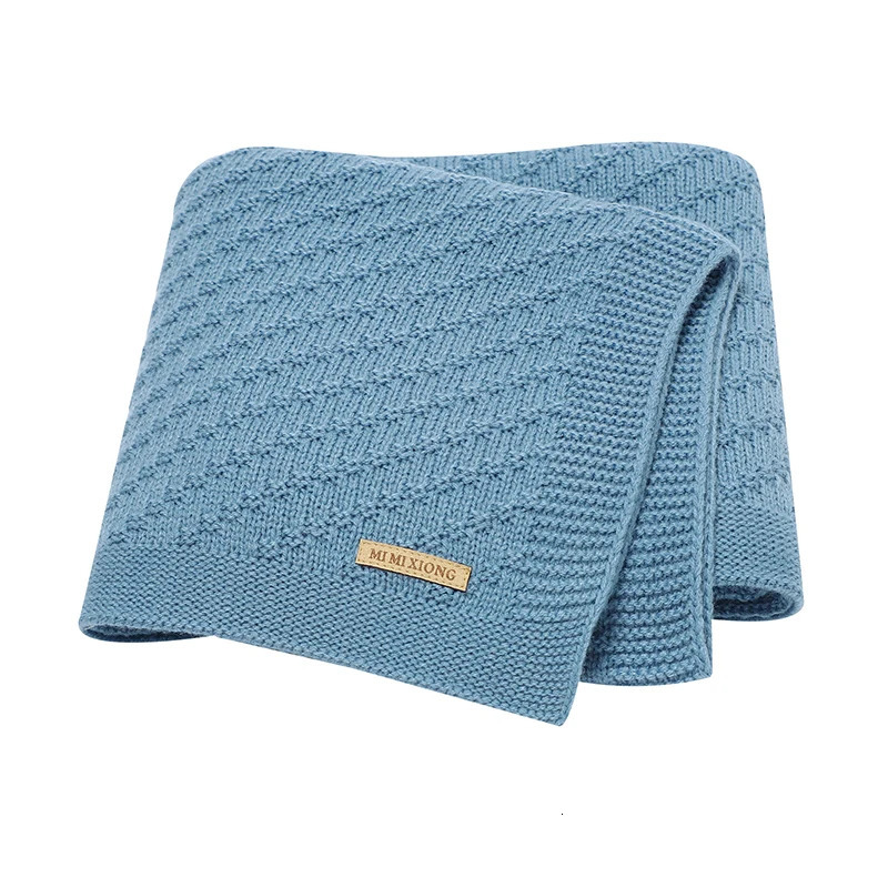 Solid Color 70 cm * 90 cm 0-24 Months born Baby Swaddle Wraps Soft Infant Security Blankets Knitted Acrylic Baby Blankets 250408