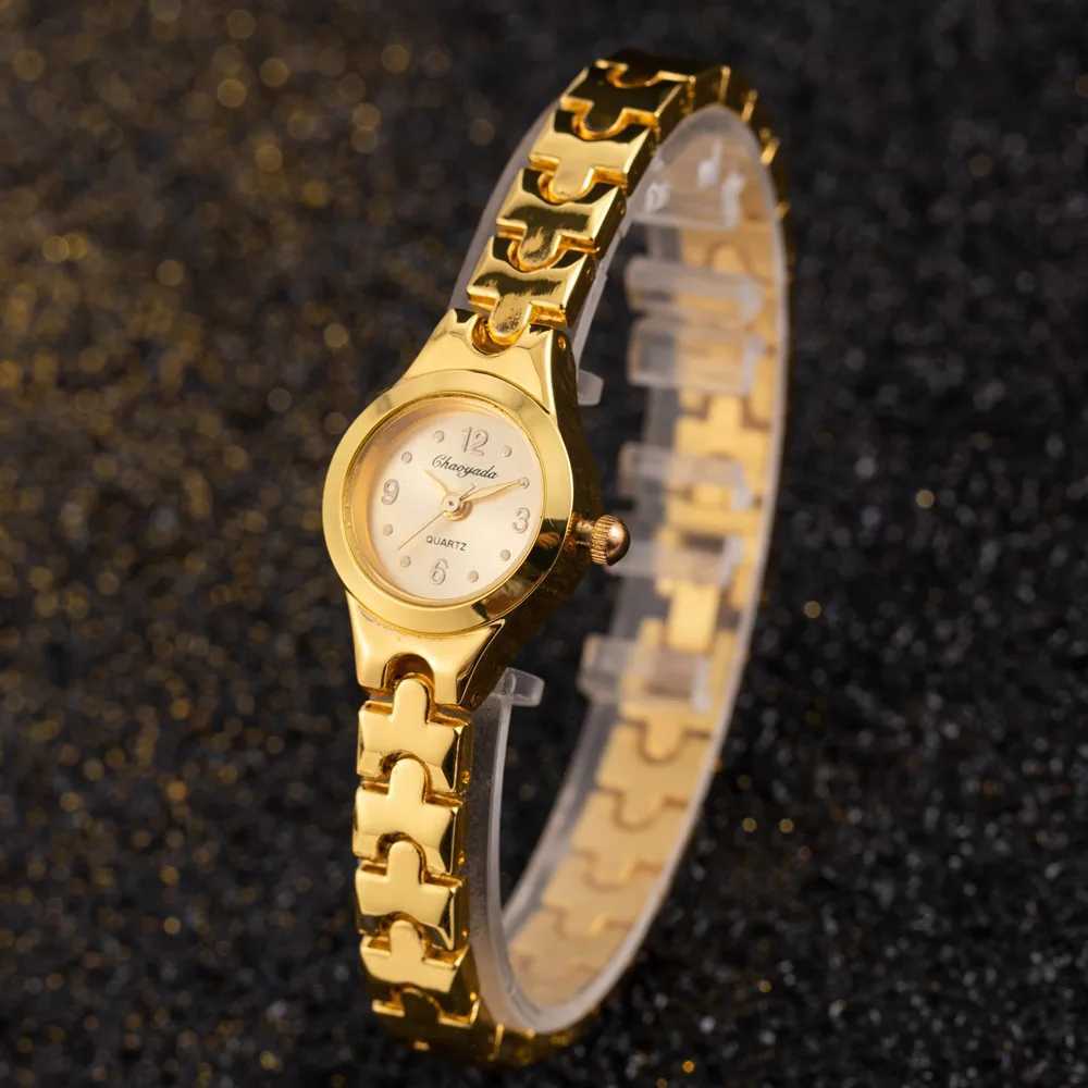 Luxury womens watch Rhinestone gold bracelet high-quality classic stainless steel watch quartz womens watchT250408