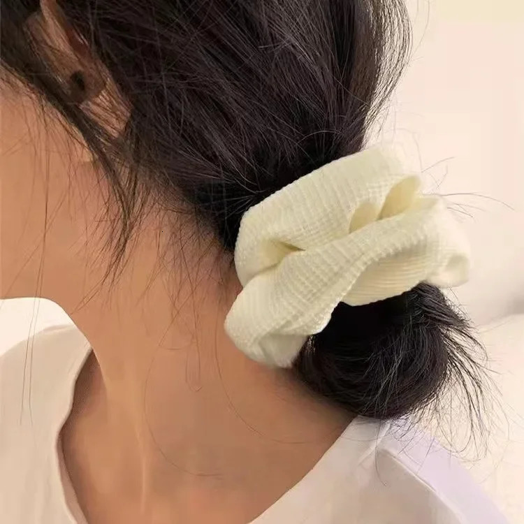 Korean tweed style fabric hair strands simple shimmer elastic hair ties elegant hair accessories high tailed ponytail braided hair ties 250407