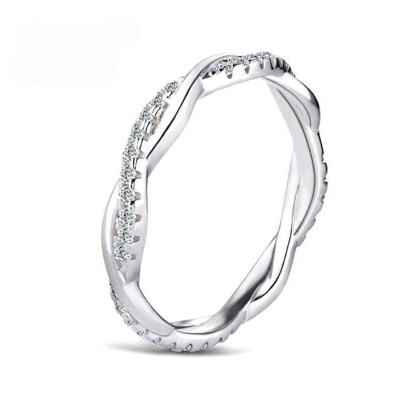 Free shipping S sterling sier twist designer ring for women girls shine moissanite lovers wedding engagement rings jewelry Free shipping