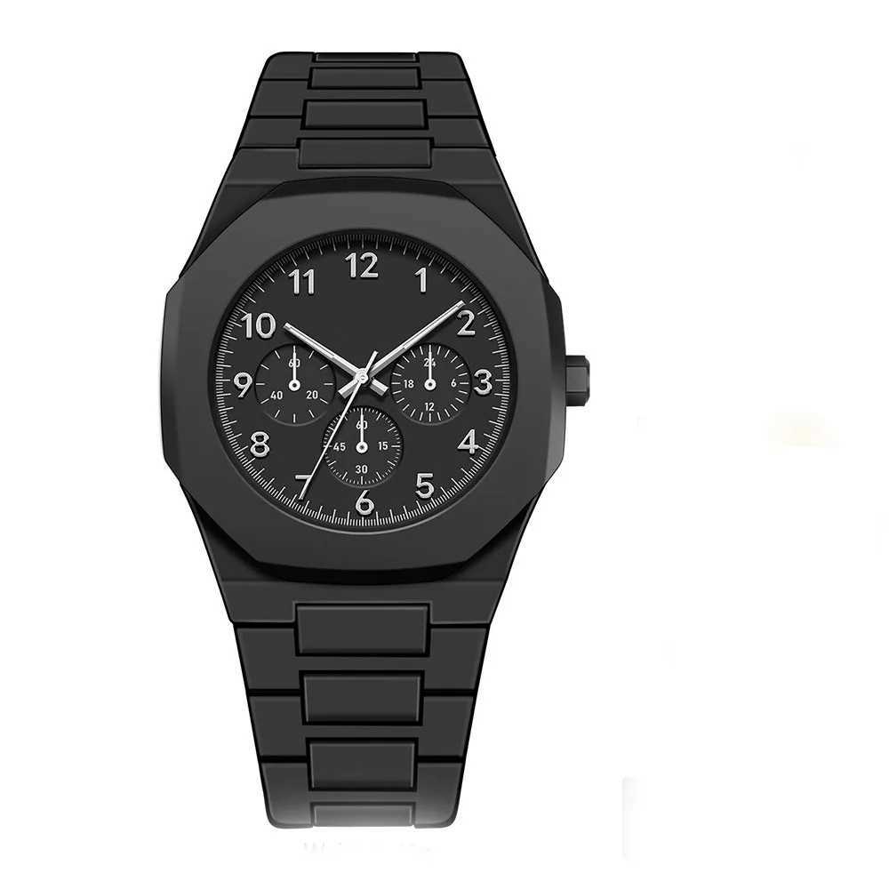 2024 new fashion design three eye pointer dial design waterproof plastic strap quartz mens watch customization Y250407