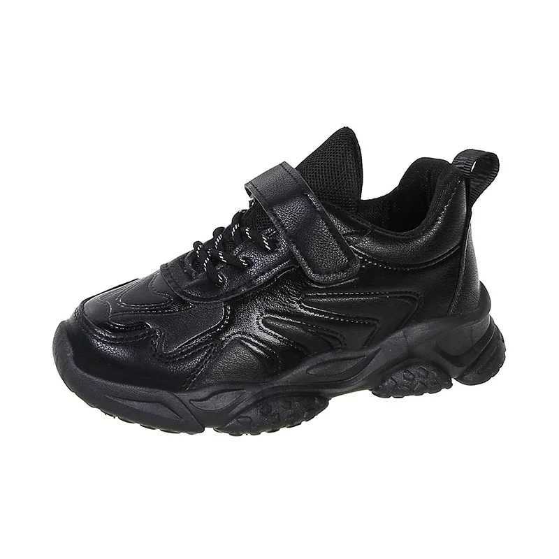 Childrens white running shoes childrens fashionable sports shoes PU soft breathable and comfortable boys and girls school sports shoes size 26-37 W250