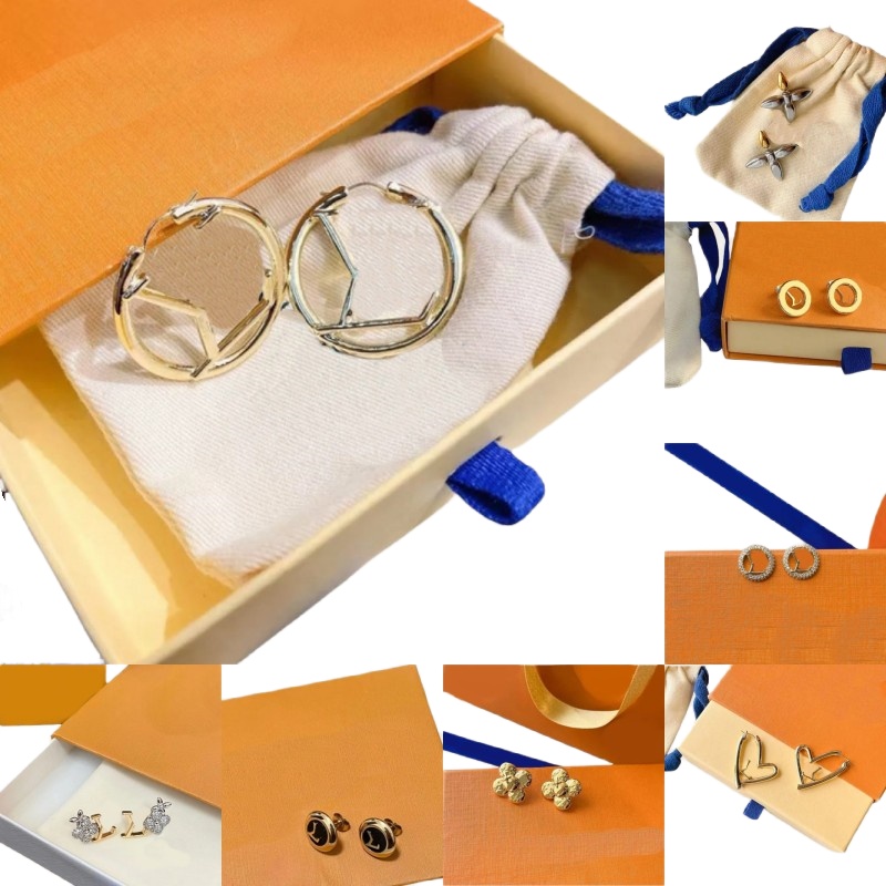 Exquisite designer earrings for woman plated gold earrings daily outfit fashion letters stud moissanite earrings designer jewelry women ohrringe dd091