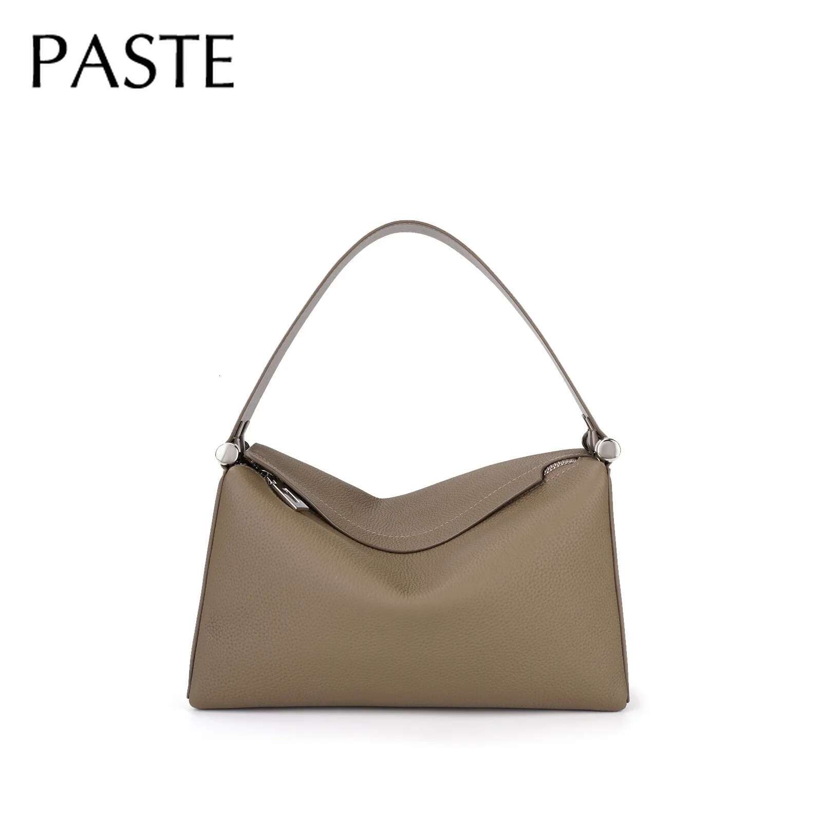 New Soft Couch Pillow Boston Bag 100% First Layer T Cow Leather Women's Handbag Simple Wide Strap Commuter Female Tote