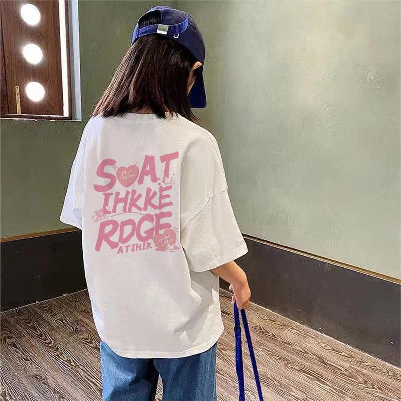 Ddmyshoesvip 22G Pure Cotton Short Sleeved T Shirt Medium And Large Summer Korean Version Top Children S Stylish Girls Loose T Shirt