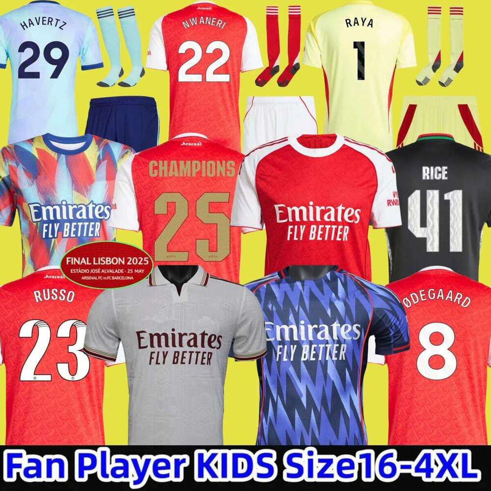 25 26 SAKA ZUBIMENDI GYOKERES EZE soccer jerseys HINCAPIE DOWMAN ODEGAARD HAVERTZ LEWIS-SKELLY GABRIEL 2025 fooball shirt Men Kids ses RICE KELLY ArSeN