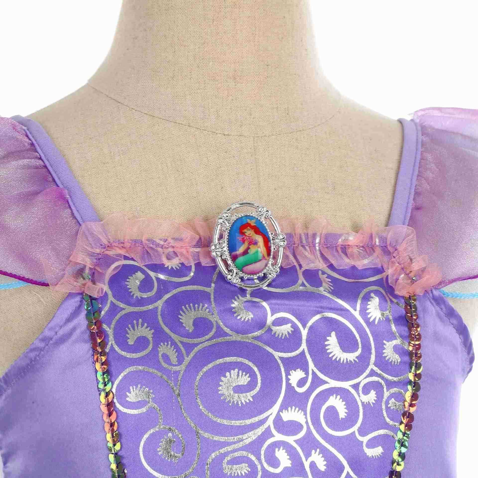 Disney Classic Little Mermaid Princess Ariel costume childrens purple dress girl role-playing childrens carnival birthday party mermaid dress X250408