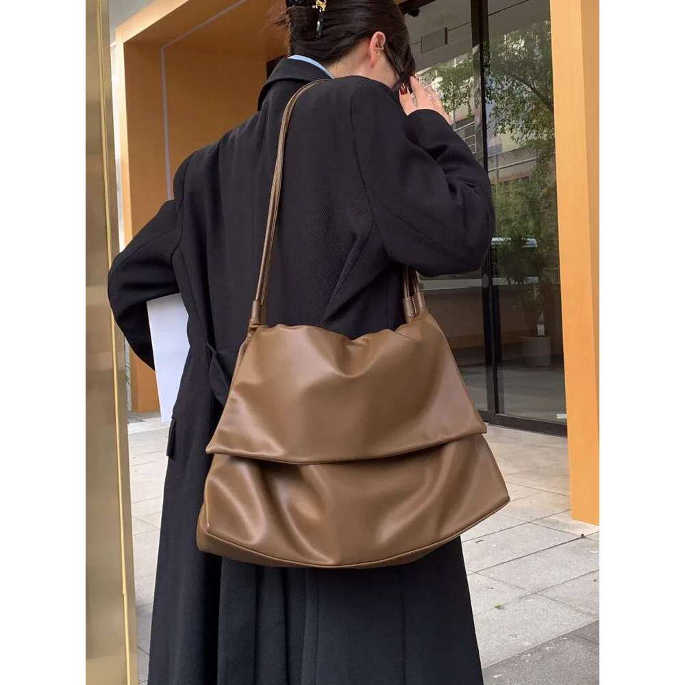 Women's Bags New Fashion Women Large Capacity Shoulder Softshell Cow Split Leather OL Work Crossbody Bags Designer Strap Messenger Bag
