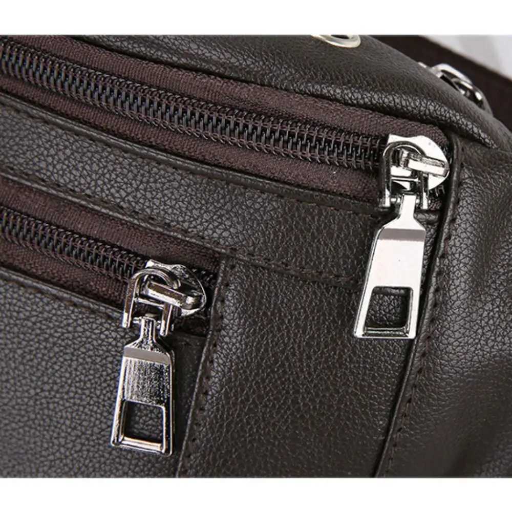 Business leather waist bag multifunctional cAsh wallet outdoor cross body bag waterproof sports bag travel bag Z250407