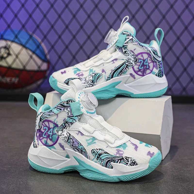 Childrens brand basketball breathable and comfortable childrens sports shoes outdoor boys basketball shoes childrens sports shoes W250407