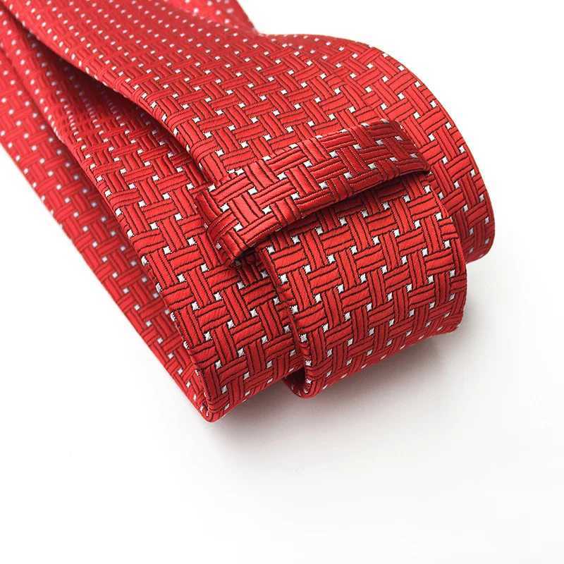 Polter Jacquard Necktie 8 Cm Stripe Tie Business Casual Plaid Corbatas for Wedding Party Men Accessories Vntines Gift X250407