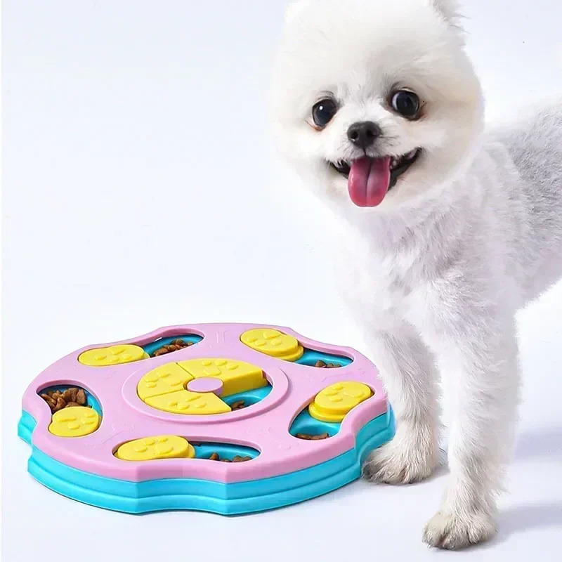 Dog Puzzle Toy Slow Feeding Machine Interaction Increases Little Dog IQ Food Dispenser Slow Food Non Sliding Bowl Pet Cat Dog Training Game 250402