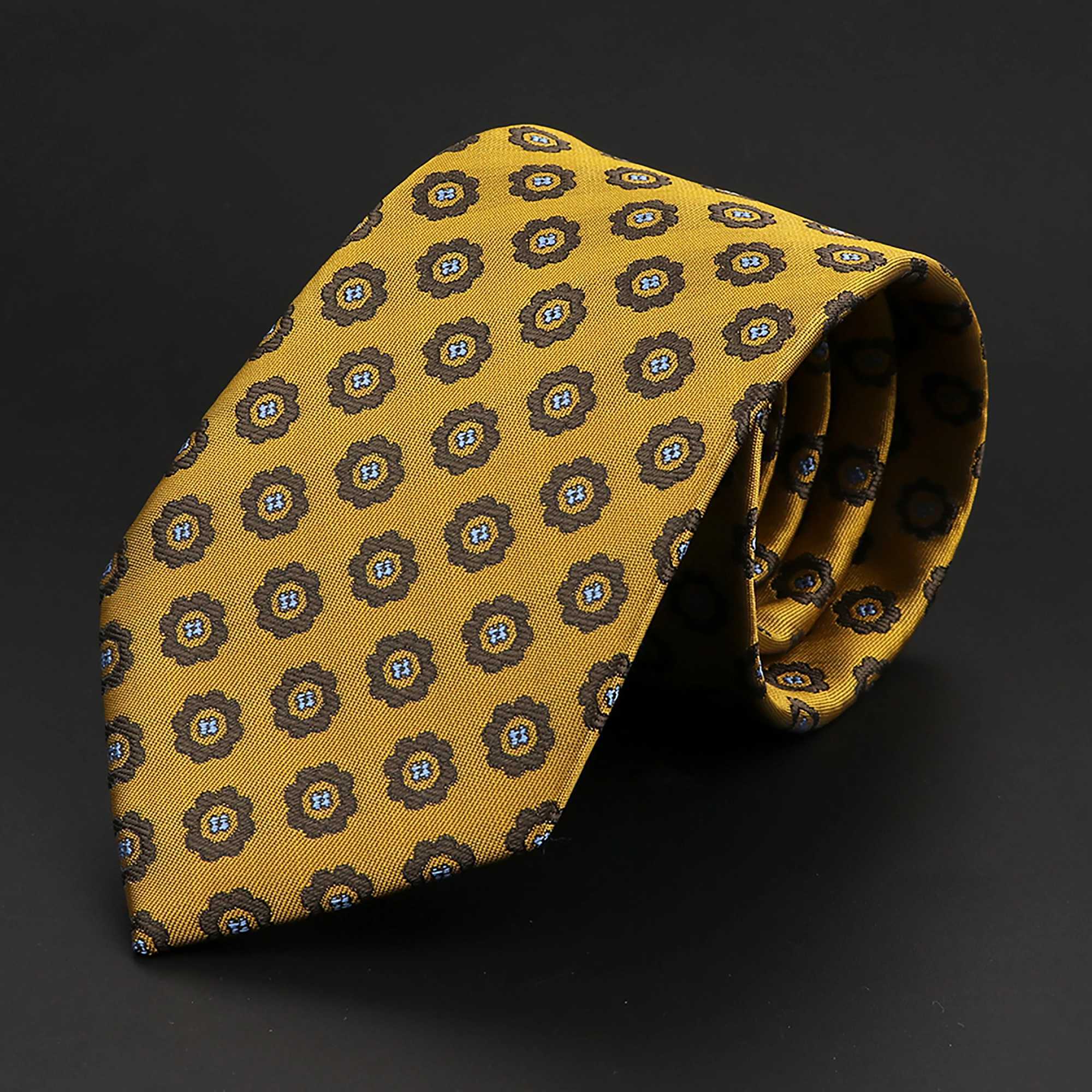 New Fashion Mens Tie 7.5cm Striped Floral Paisley Green Dark Color Necktie Fit Wedding Party Meeting Business Slim Narrow Cravat X250407