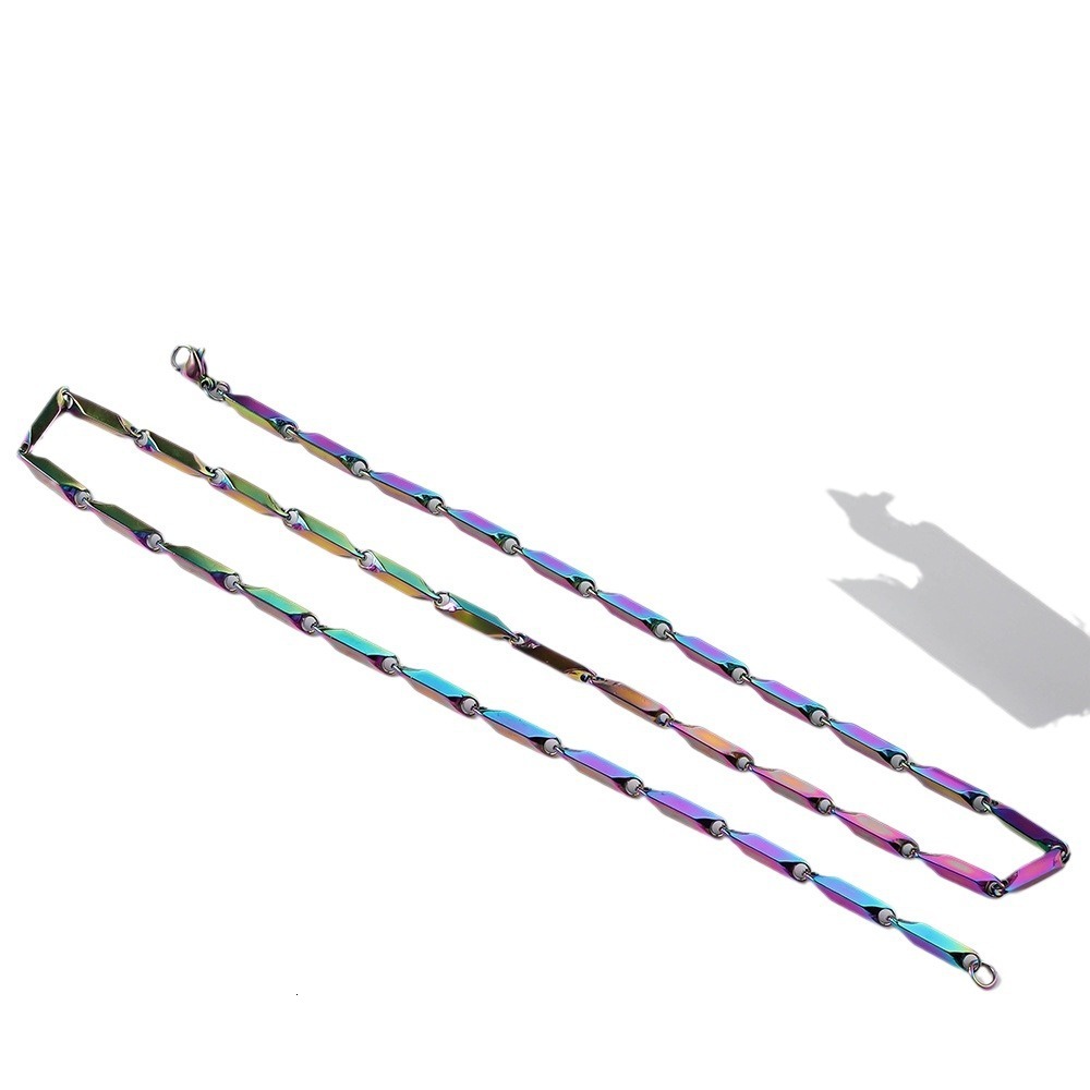 Stainless steel dia colored jewelry claw chain necklace