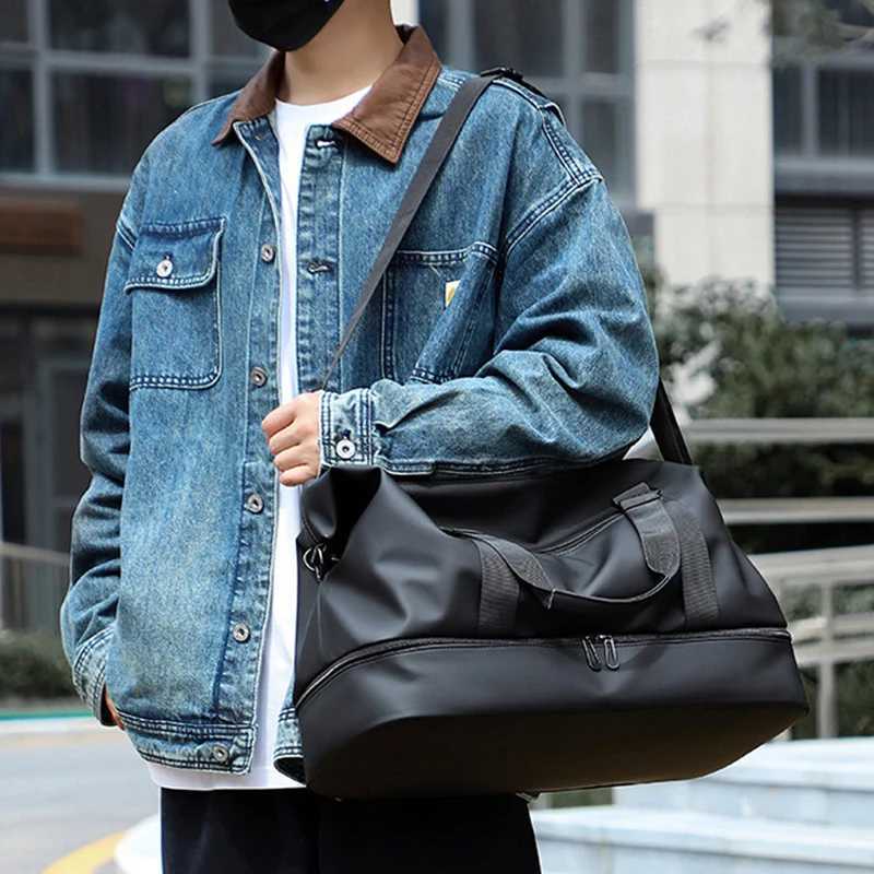 Sports and fitness yoga bag waterproof fitness bag with shoes companys large weekend overnight bag dry and wet separation travel bagXJ250408