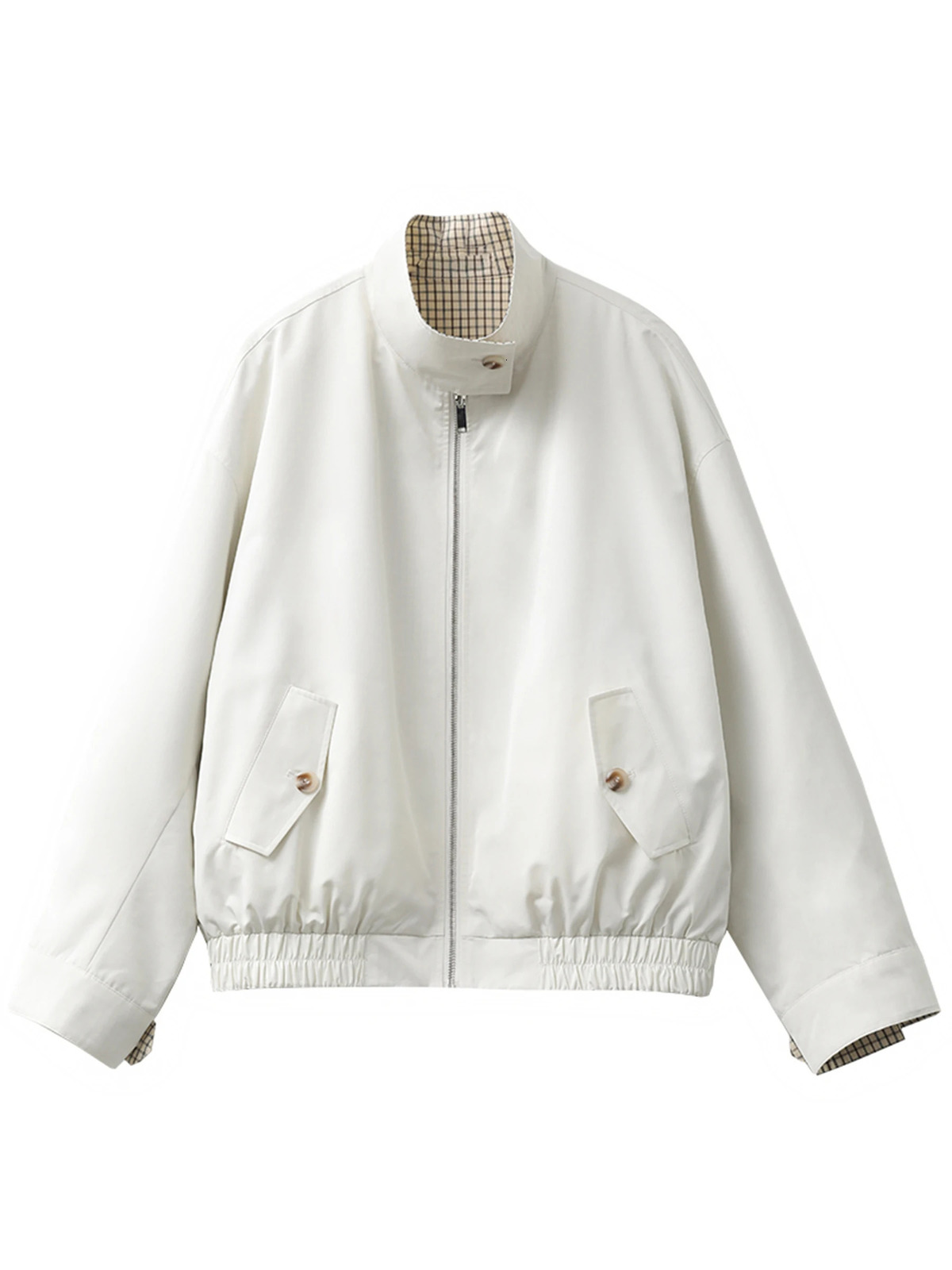 CHIC VEN womens casual reversible stand up collar workwear outerwear Spring and Autumn 250407