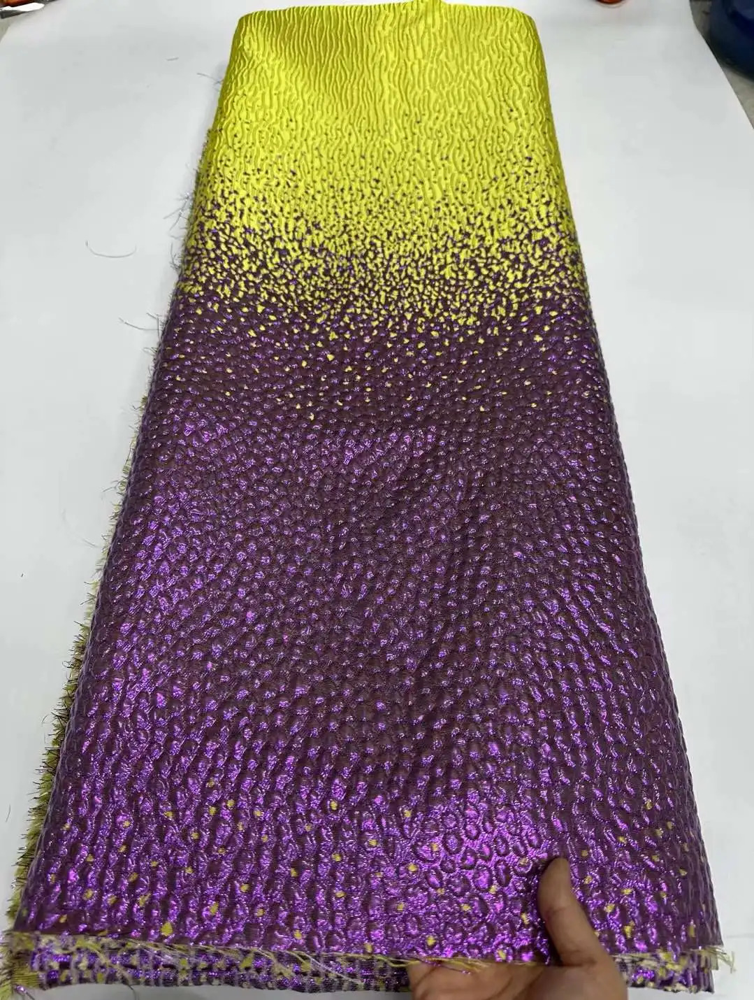 African Brocade Fabric Jacquard Organza Lace 2024 Nigerian Damask Gradient Lace French Net Material Brocard Tissu AH13 250408