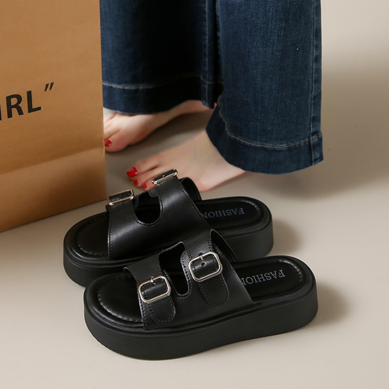 Designer Slipper Thick soled sandals free Shipping One word slippers Wearing casual sandal outside Beach beach sandals hot
