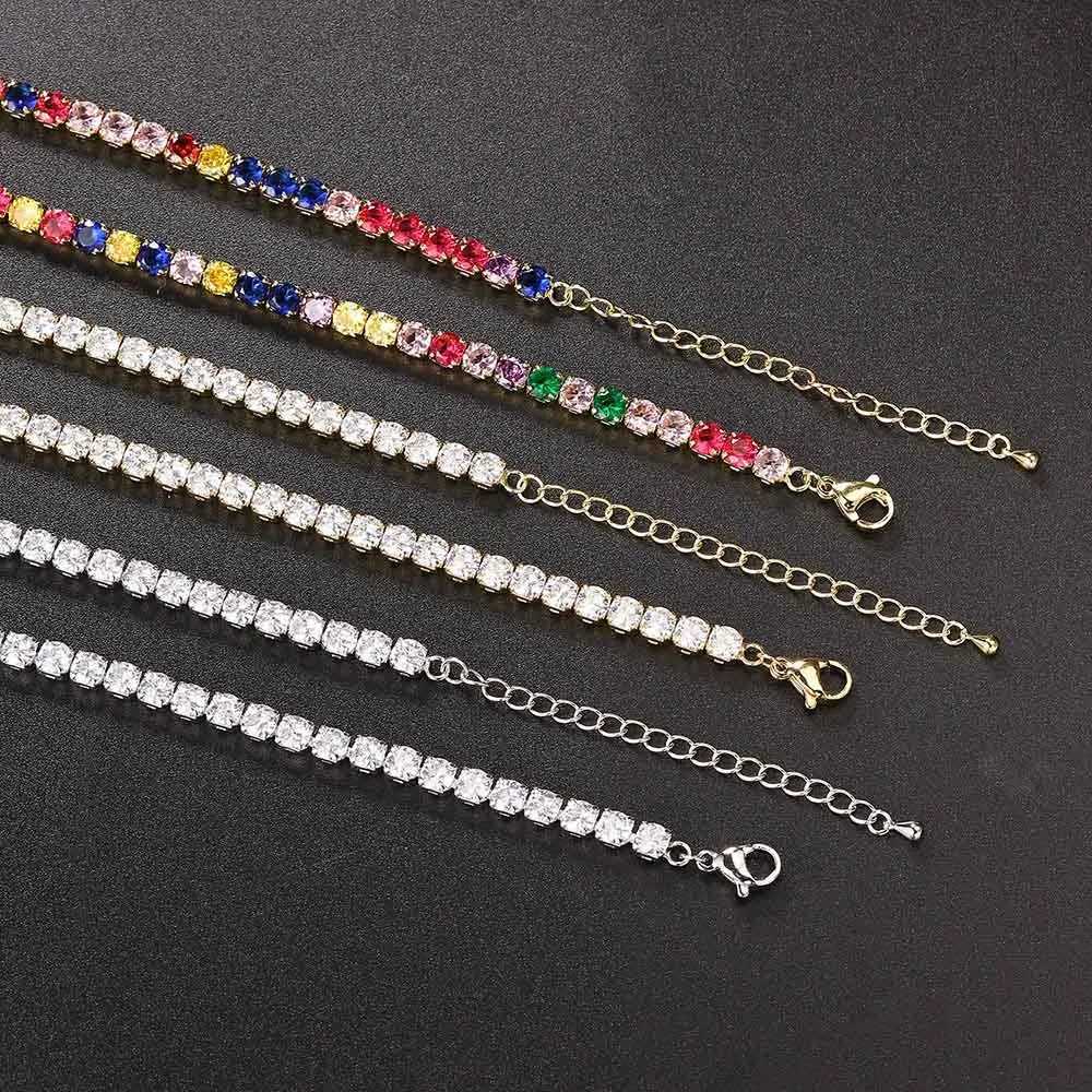 Hip Hop Iced Out Tennis Chain Necklace For Men Women Luxury Cubic Zircon Crystal Short Rock Neck Accessories Jewelry OHN016C250407