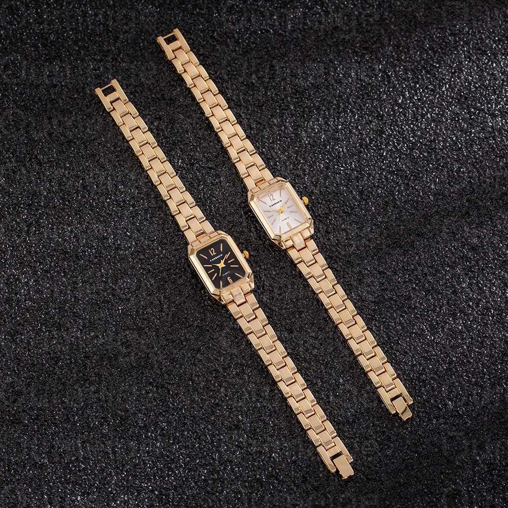 Luxury Top Gold Watch Womens Elegant Small Square Dial Womens Quartz Watch Simple Fashion Womens Watch Zegarek DamskiT250408