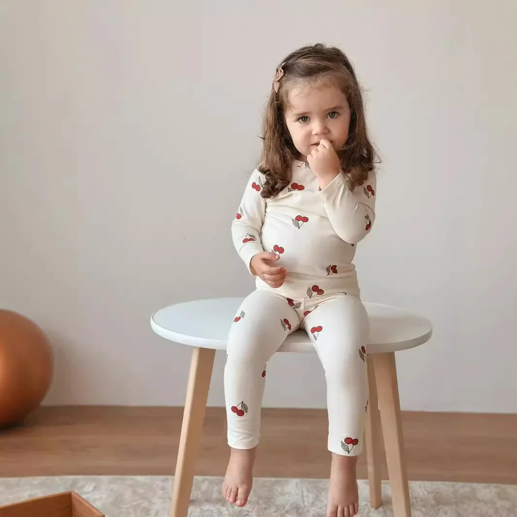 1-6T Toddler Kid Baby Boy Girl Clothes Set Cotton Infant Homewear Casual Top Pant Suit Childrens 2pcs Pajamas Set Outfit 250407