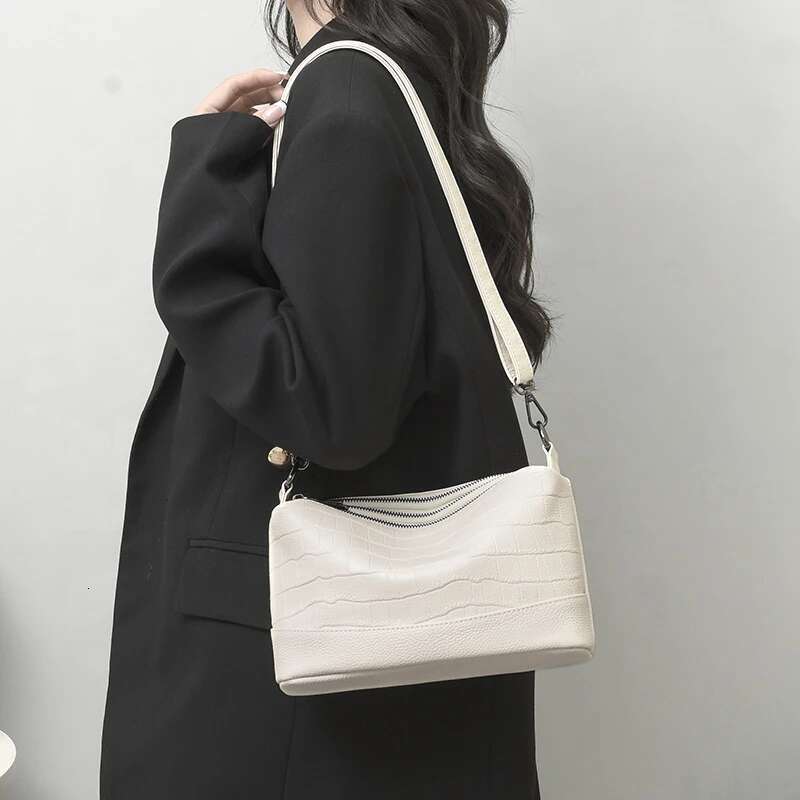 Genuine Multi-Compartment Large Capacity Hangbag,Versatile Soft Cow Leather Shoulder Crossbody Bag For Women