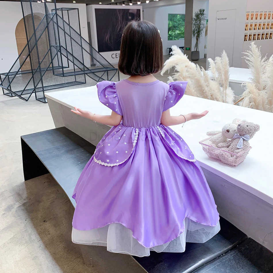 Disney Sofia cosplay princess dress girl birthday party Vestdos luxury LED lit carnival anime cosplay dress X250408